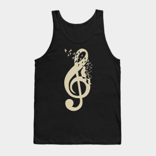 Treble Clef - Music Cello - Vintage Tank Top